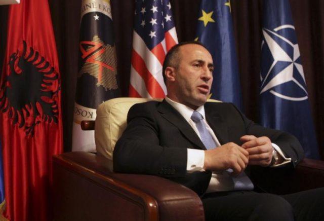 President of AAK Haradinaj speaks during interview with Reuters at the AAK headquarters in Pristina