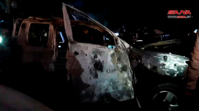 Una bomba estalla en un coche en Damasco. Foto/SANA