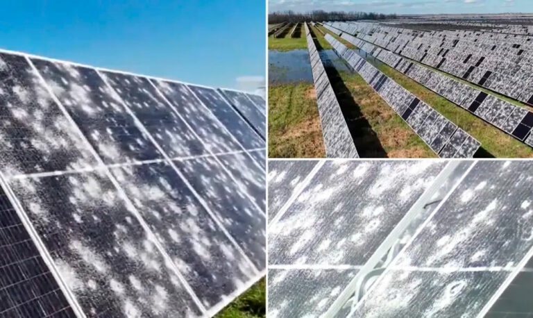 El granizo destruye una granja solar en Texas