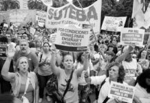 Docentes argentinos realizan paro nacional y marchan contra el ajuste de Milei