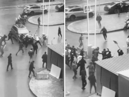 Migrantes protagonizan una pelea masiva con palos y palas en Moscú