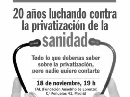 20 años luchando contra la privatización de la sanidad, 20 años de CAS