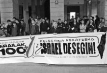 Numerosas personas secundaron las convocatorias de GKS exigiendo la disolución de Israel para liberar a Palestina