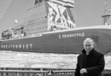 Putin participa en la puesta de quilla del rompehielos atómico Stalingrad