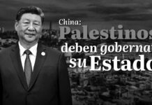 China afirma que palestinos deben gobernar su propio Estado