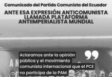 El Partido Comunista del Ecuador ante esa expresión anticomunista llamada «Plataforma Antiimperialista Mundial»
