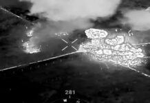 Lanzacohetes ruso arrasa con un puesto de apoyo fortificado de las fuerzas ucranianas