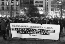 Concentración de EHKS en Donostia contra la agresión imperialista yanqui a Venezuela