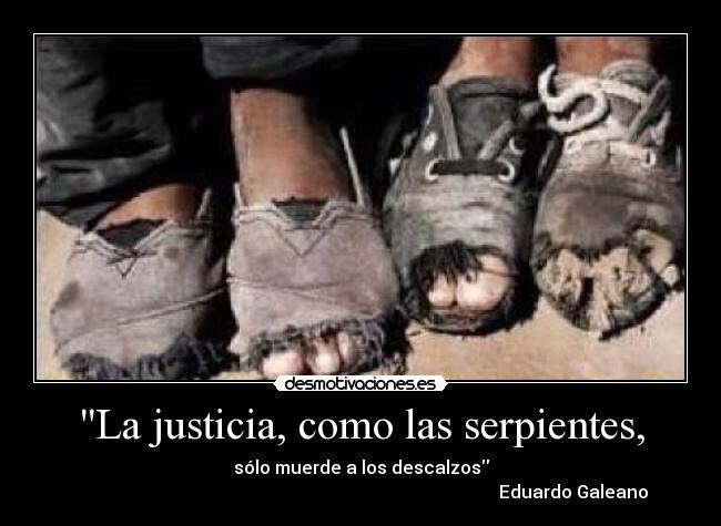 La justicia solo muerde a los descalzos.