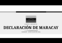 Los firmantes de la “Declaración de Maracay” rechazan cualquier forma de tutelaje o dominación sobre Venezuela