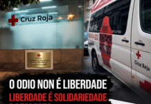 Pintadas de odio na Cruz Vermella de Ferrol. Pódese caer máis baixo e ser máis miserable?