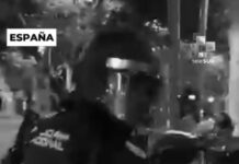 España: Policía reprime protesta por desahucio de octogenaria en Madrid