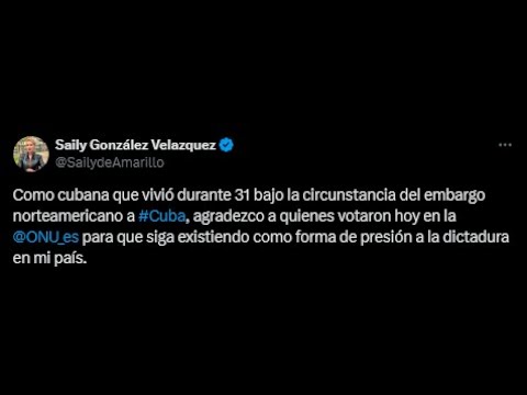 ¿Les queda ya bien claro? «Disidente» agradece a EEUU e Israel defensa del bloqueo contra Cuba.