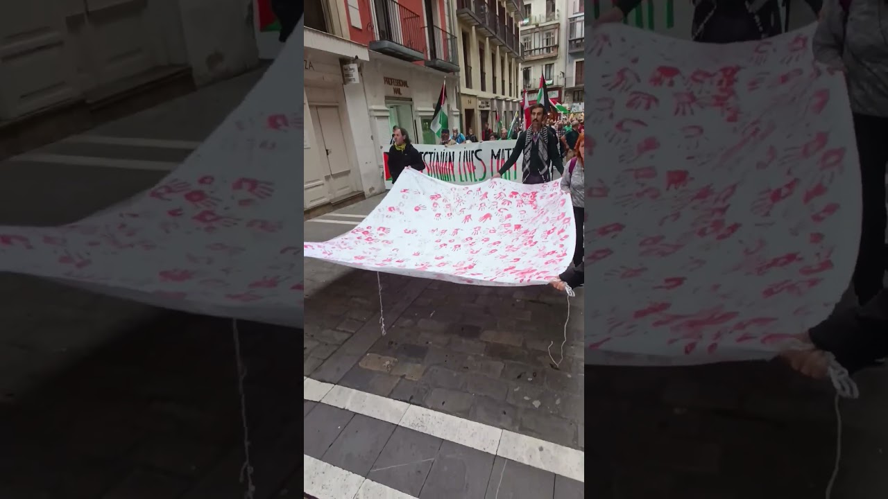 Manifestación en Iruñea en apoyo a Palestina y a favor del boicot a Israel